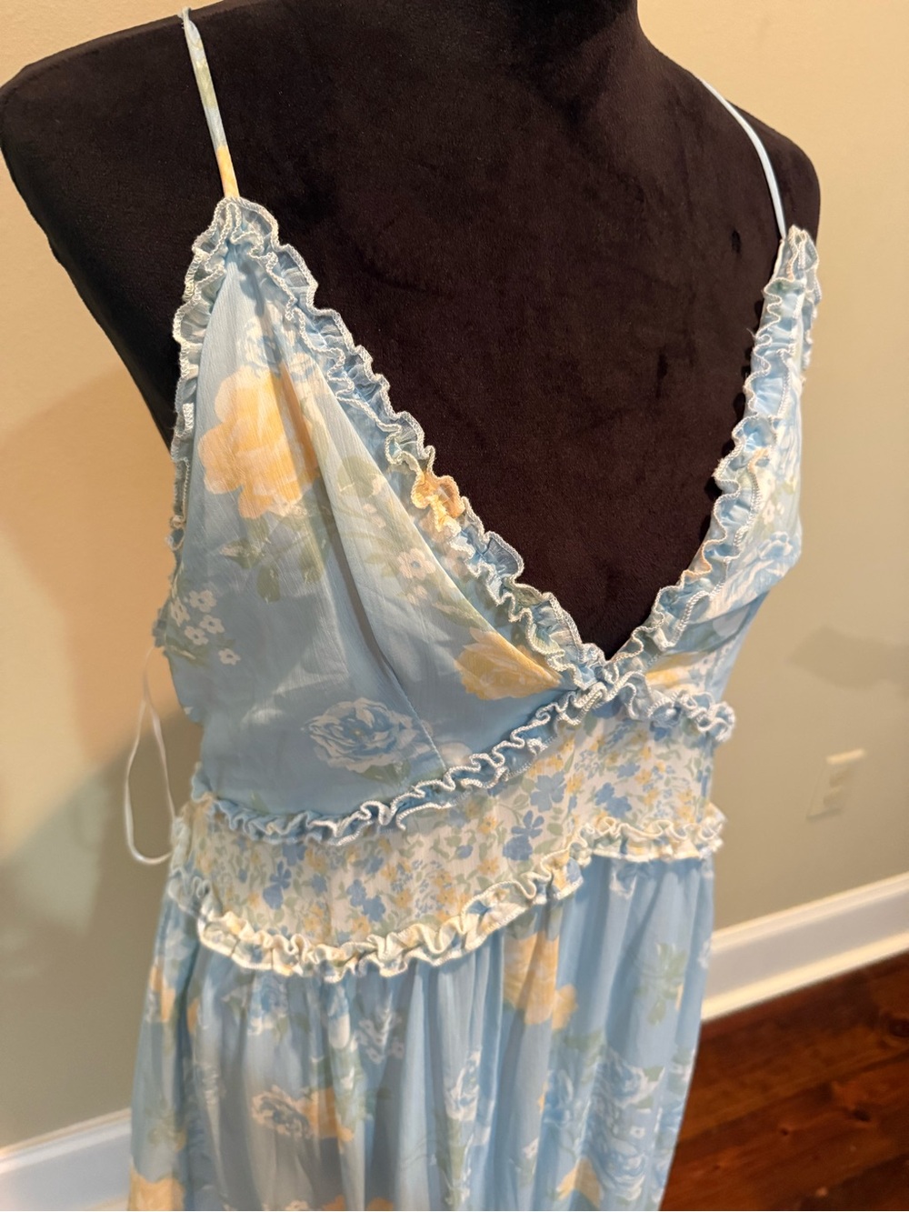 Altar'd State Light Blue & Yellow Floral Maxi Sundress - Picture 4 of 7